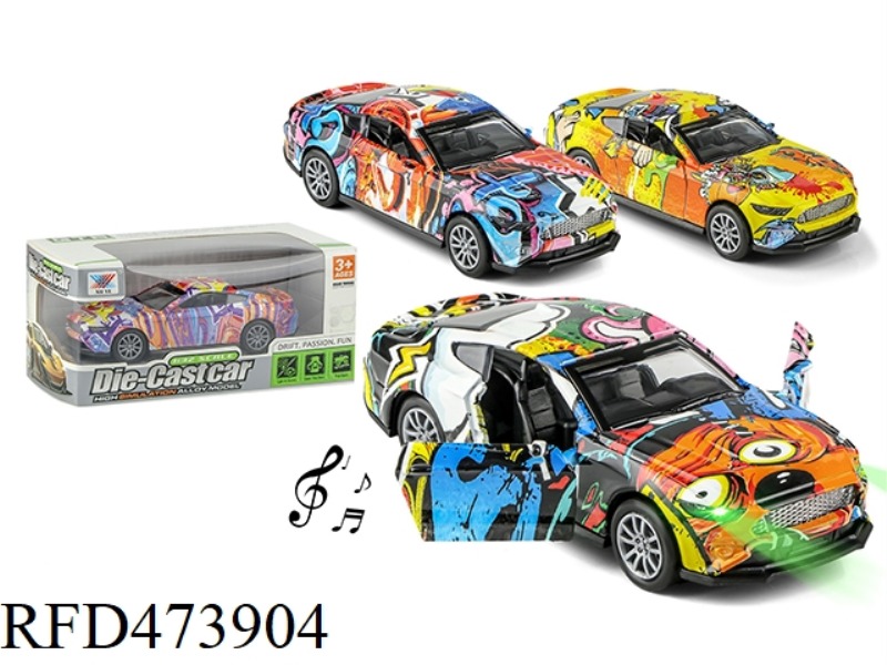 1:32 ALLOY MUSTANG GRAFFITI OPEN THE DOOR, PULL BACK LIGHT AND MUSIC