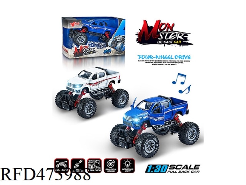 1:30 ALLOY FRONT AND REAR PULLBACK WITH SPRING SHOCK ABSORBER SIMULATION CLIMBING DALUNFENG (TOYOTA