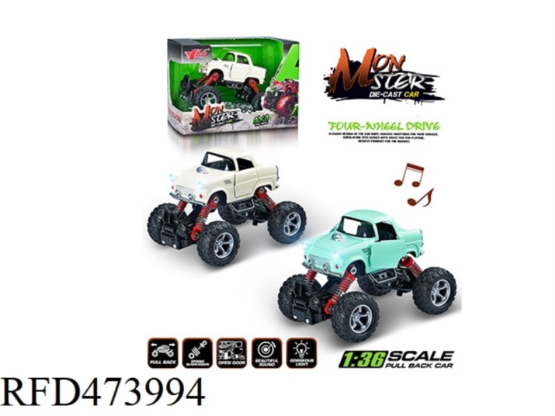 1:36Q VERSION OF ALLOY FRONT AND REAR WITH SPRING SHOCK ABSORBER SIMULATION CLIMBING BIG WHEEL (CHEV