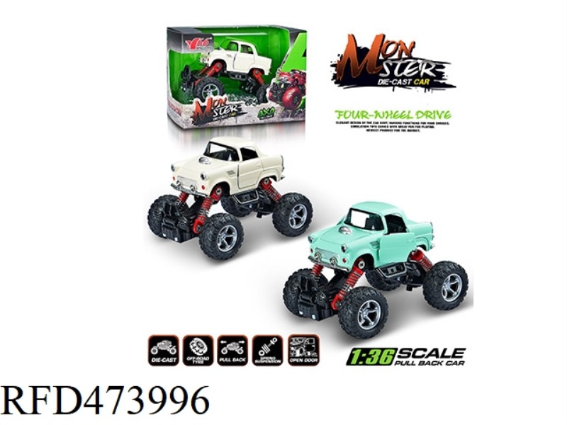 1:36Q VERSION OF ALLOY FRONT AND REAR PULL BACK WITH SPRING SHOCK ABSORBER SIMULATION CLIMBING BIG W