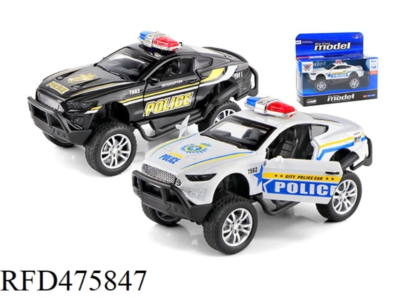 1:32 ALLOY BIGFOOT MUSTANG POLICE CAR PULLS BACK THE DOOR (1 PACK)