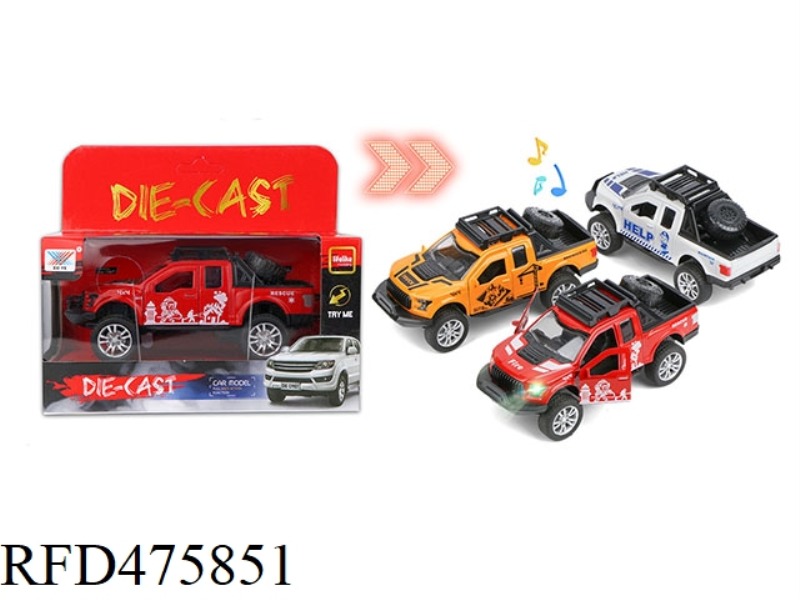 1:32 ALLOY OFF-ROAD FORD F150 PULL BACK LIGHT AND MUSIC DOOR (1 PACK)