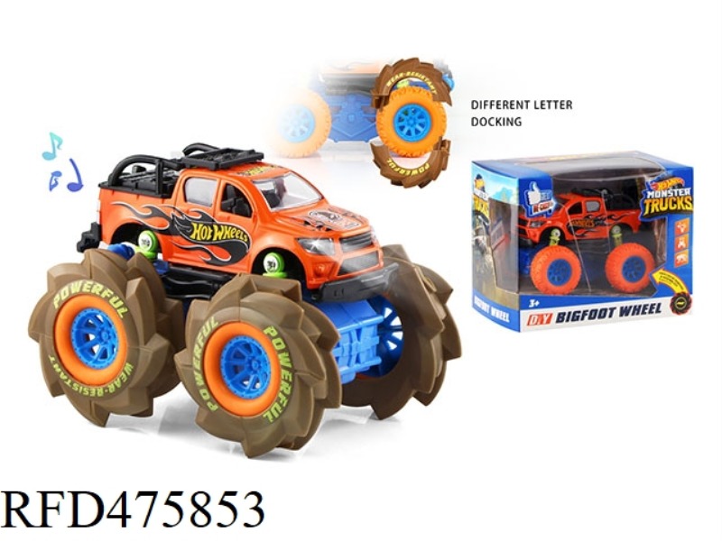 1:32 ALLOY SELF-LOADING WHEEL FOUR-WHEEL DRIVE INERTIA CLIMBING LIGHTING MUSIC CAR (1 PACK)