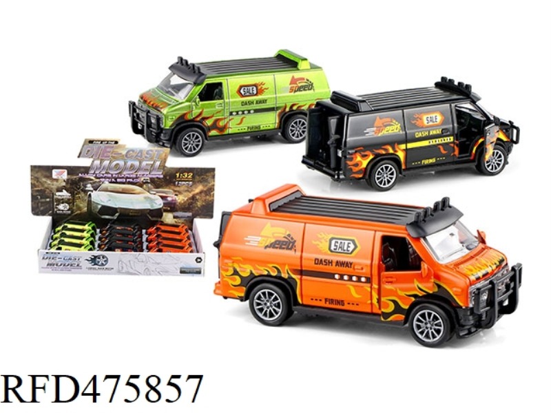 1:32 ALLOY JIMS VAN PULL BACK MODEL THREE DOORS (12 PACK)