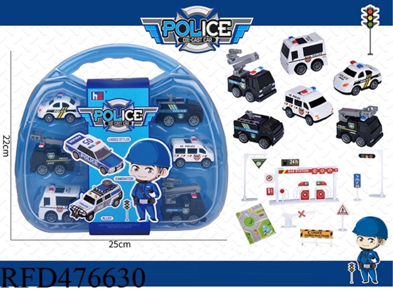 PULL BACK MINI ALLOY POLICE SUIT