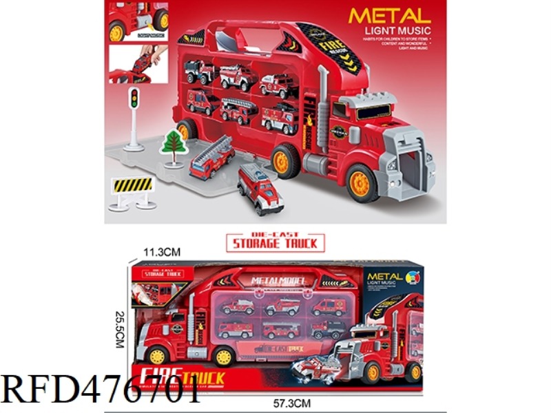 <FIRE> ALLOY PORTABLE CONTAINER TRUCK WITH 6 ALLOY TROLLEYS (SLIDING)