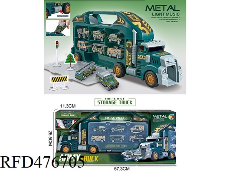 <MILITARY> ALLOY PORTABLE CONTAINER TRUCK WITH 6 ALLOY TROLLEYS (GLIDING)