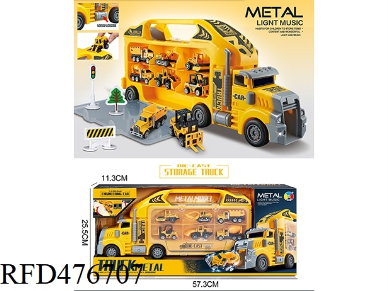 <ENGINEERING> ALLOY PORTABLE CONTAINER TRUCK WITH 6 ALLOY TROLLEYS (SLIDING)