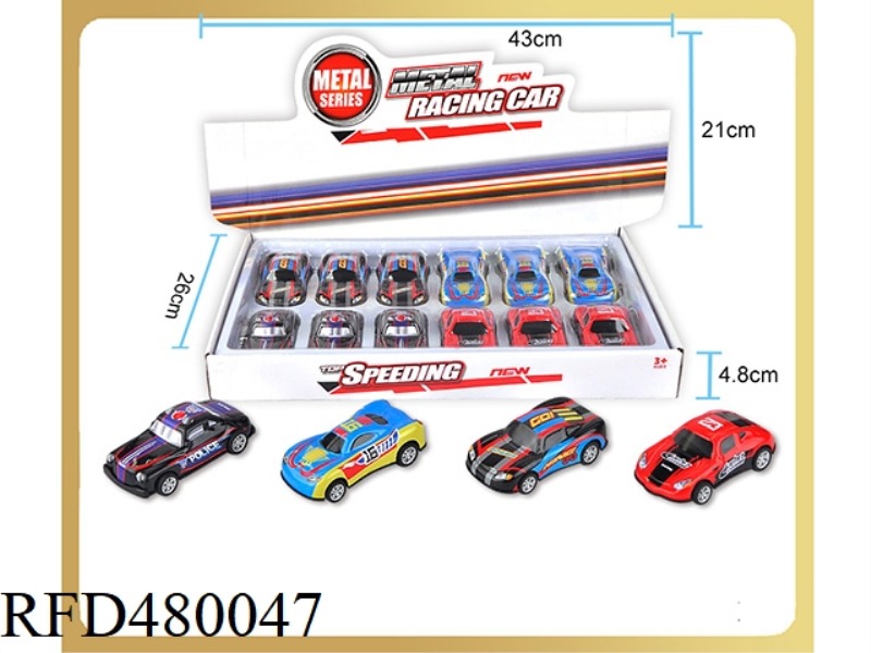 METAL PULL BACK CAR 12PCS