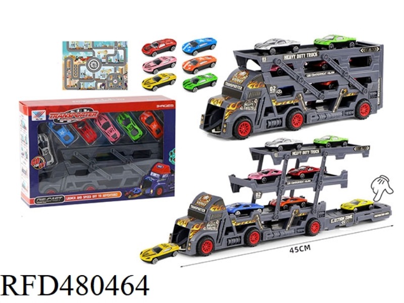 FOLDING TRANSPORT CATAPULT CAR WITH 6 ALLOY CARS AND 1 MAP