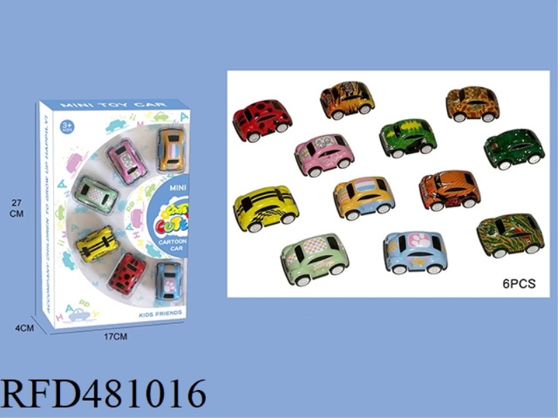 6 ZHUANG Q VERSION PULL BACK METAL CARS