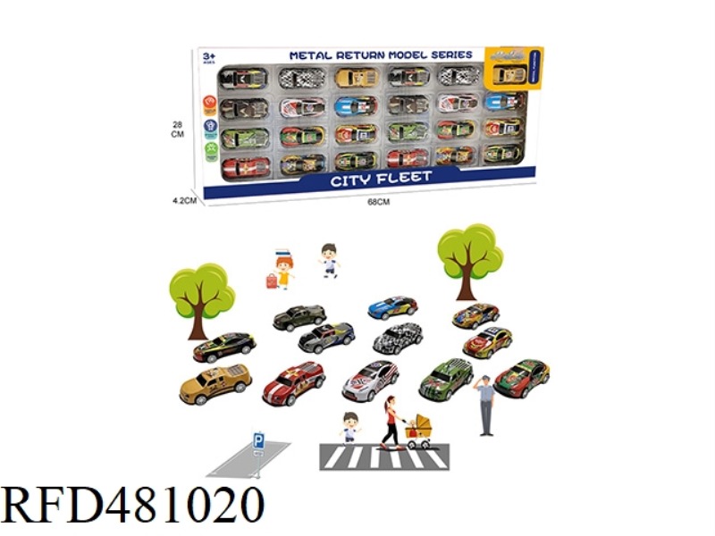 24 PIECES OF METAL PULL BACK CAR