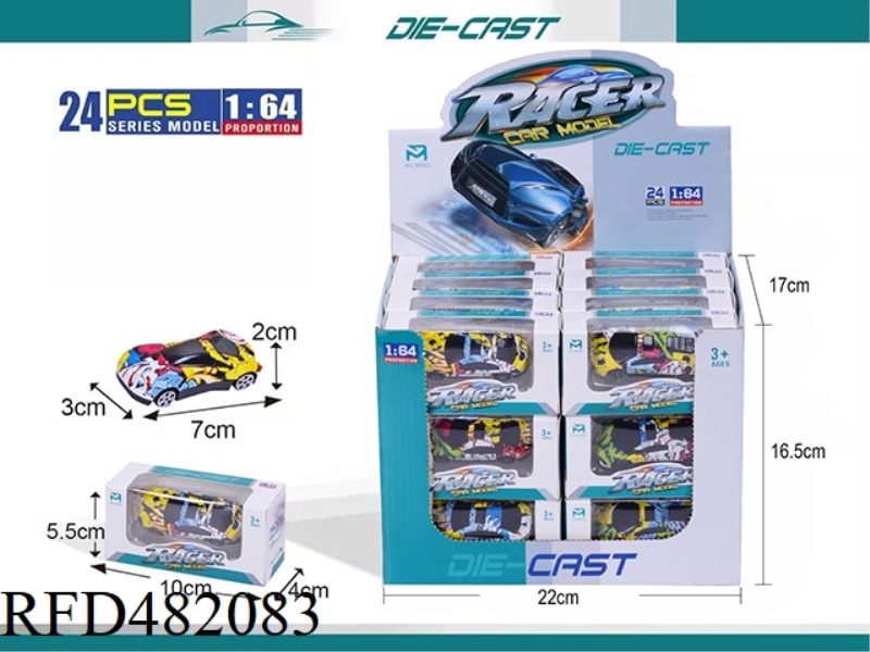 ALLOY SLIDING GRAFFITI RACING (24PCS)
