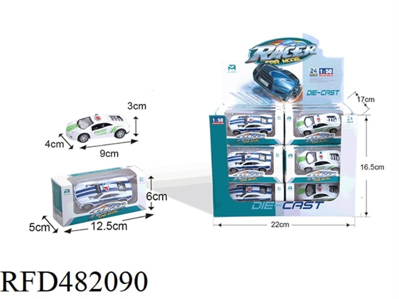 ALLOY PULL BACK POLICE CAR (24PCS)