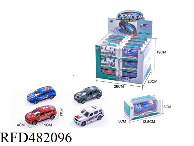 ALLOY PULL BACK SUV RACING (24PCS)