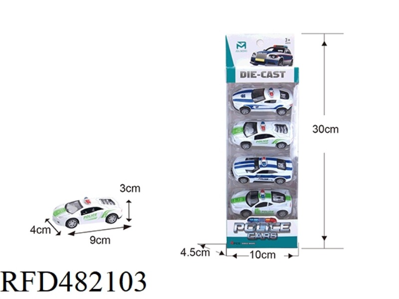 ALLOY PULL BACK POLICE CAR