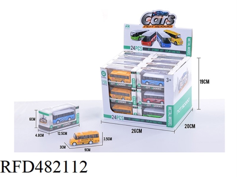 PULL BACK ALLOY BUS (24PCS)