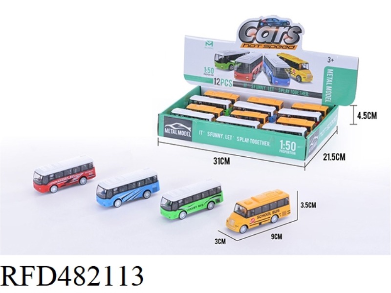 PULL BACK ALLOY BUS (12PCS)