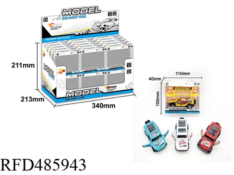 DOUBLE-DOOR PULL-BACK GRAFFITI ALLOY CAR 30PCS