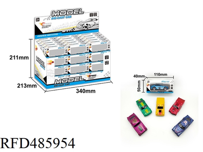 6 ALLOY SLIDING CLASSIC CARS 60PCS