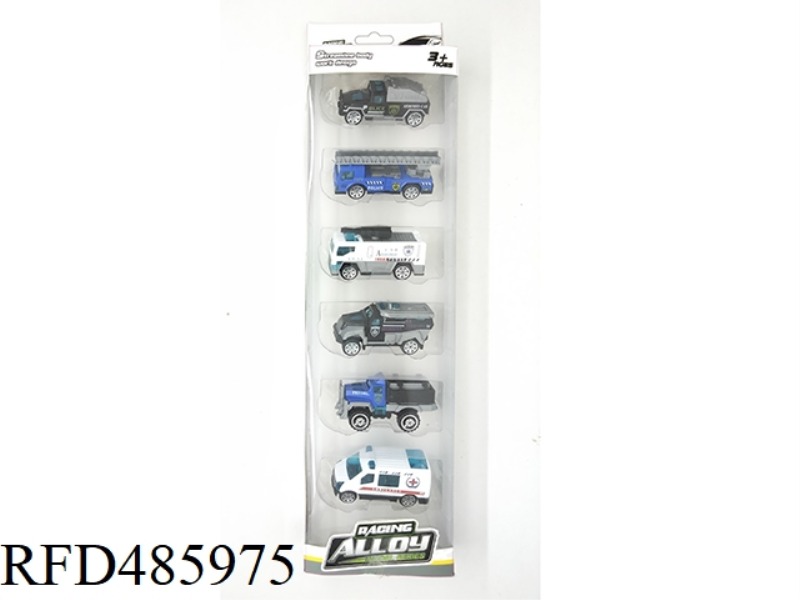 6 ALLOY TAXI POLICE CARS