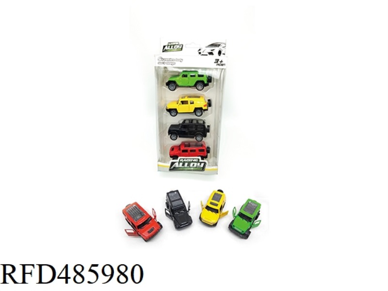 4 DOUBLE-DOOR PULL-BACK ALLOY CARS