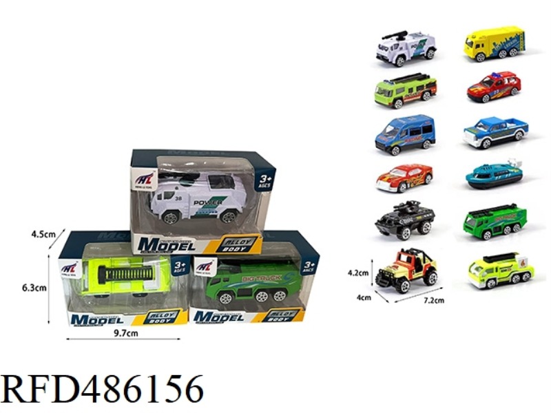 1:64 SINGLE SLIDING ALLOY COMPLEX CAR