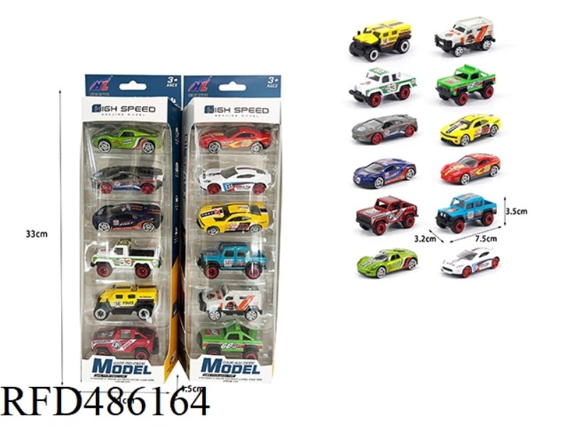 1:64 SIX SLIDING ALLOY RACERS