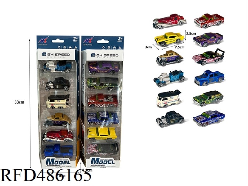 1:64 SIX SLIDING ALLOY ANTIQUE CAR