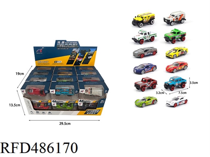 1:64 SLIDING ALLOY RACER 24PCS