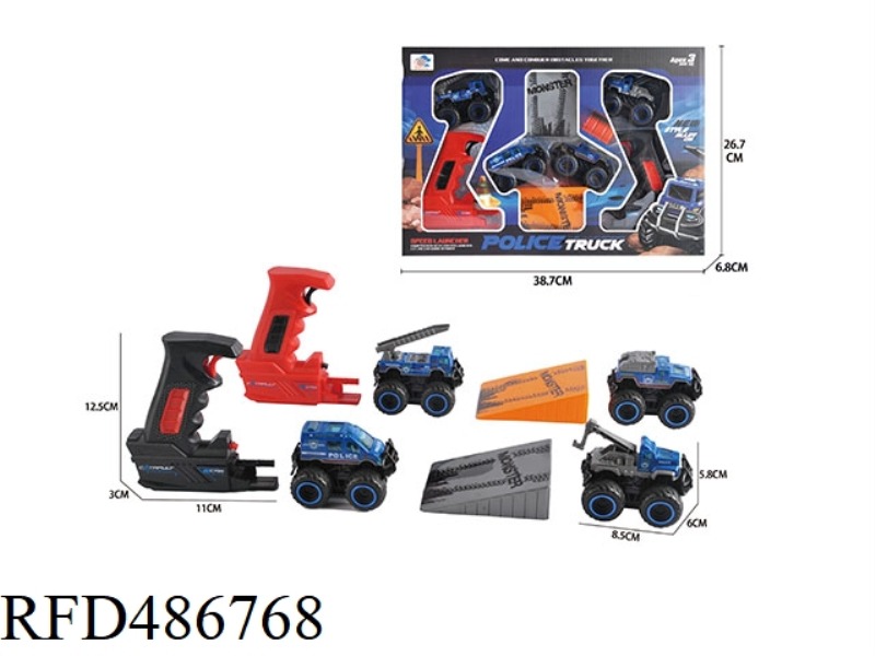 EJECTION ALLOY OFF-ROAD POLICE CAR (SET)