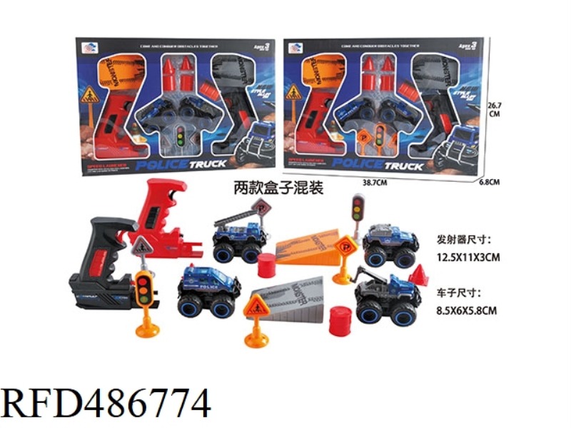 EJECTION ALLOY OFF-ROAD POLICE CAR (SET)