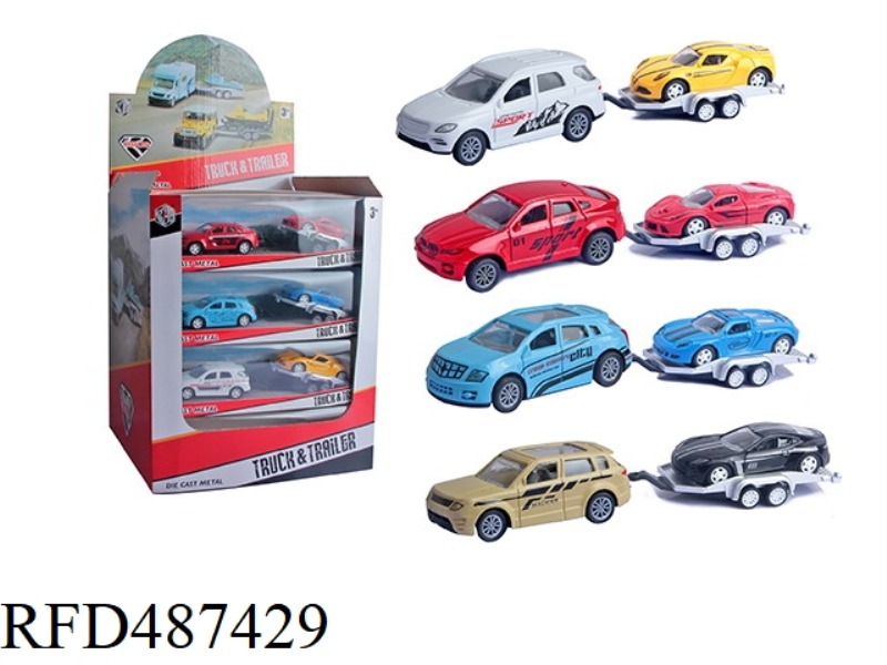 ALLOY BOAI BUSINESS TOWING SPORTS CAR 16PCS