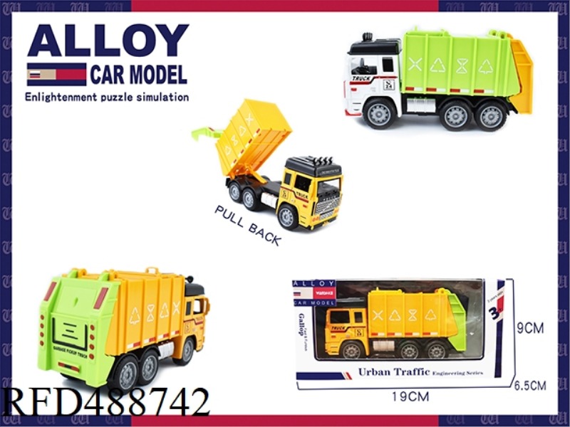 HUILAI ALLOY SANITATION TRAFFIC GARBAGE TRUCK 2 COLOR MIX