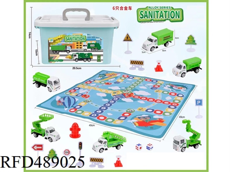 SLIDING SANITATION CLEANING ALLOY CAR 6