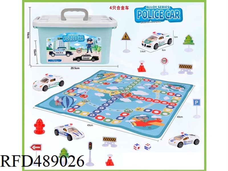 FOUR BOILERPLATE CITY POLICE CARS