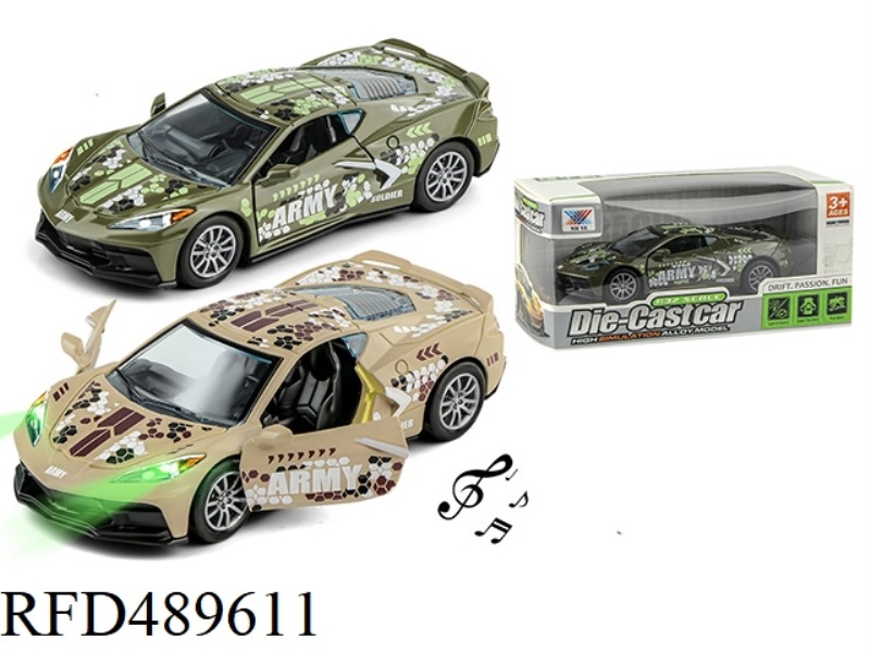 1:32 ALLOY CAR RECOIL DOOR LIGHT MUSIC CORVETTE (1 SET)