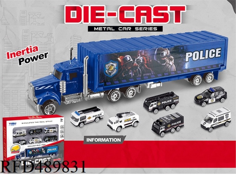 SLIDING ALLOY CAR POLICE SET