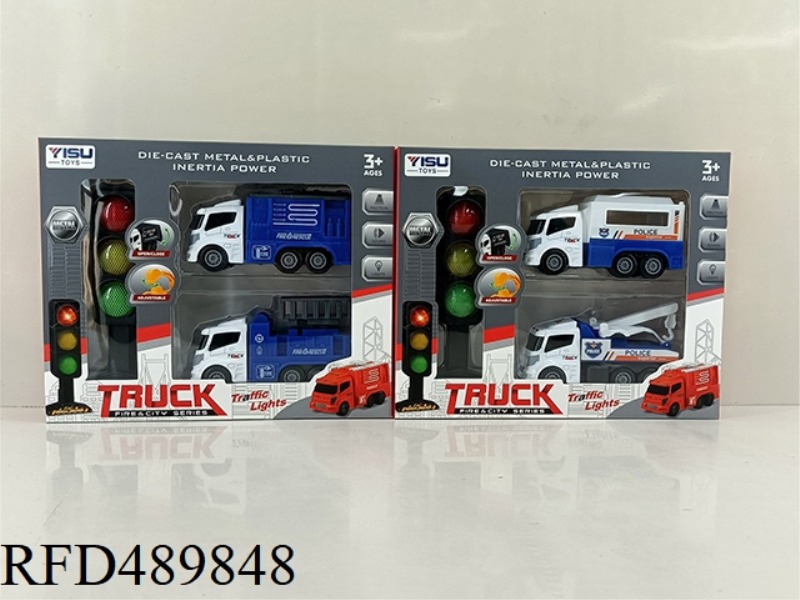 2 INERTIAL ALLOY POLICE CARS AND TRAFFIC LIGHTS WITH MUSIC