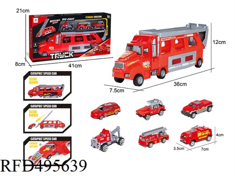 EJECTION CONTAINER STORAGE TRUCK +6 ALLOY TRUCK FIRE KIT