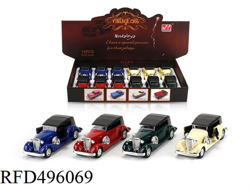 1:32 ALLOY BOOMERANG SIMULATION CLASSIC CAR CADILLAC 12PCS