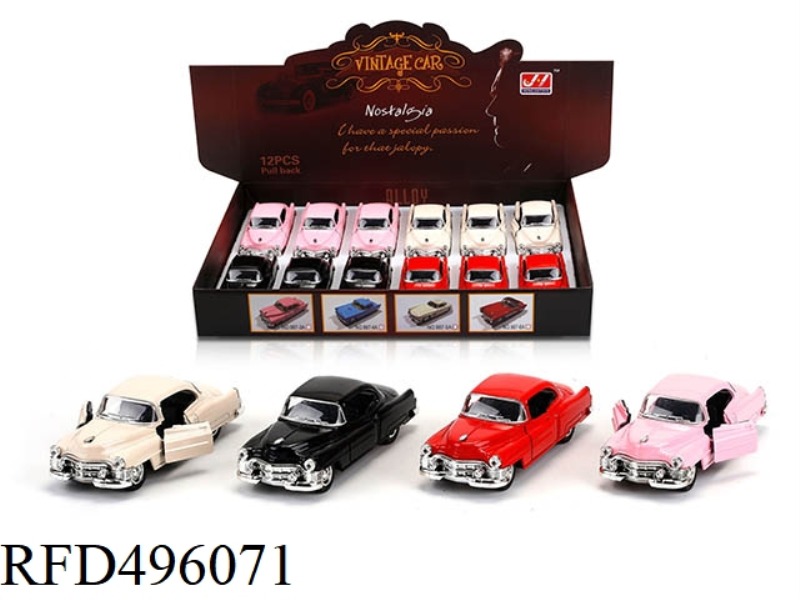 1:32 ALLOY BOOMERANG SIMULATION CLASSIC CAR CADILLAC 12PCS
