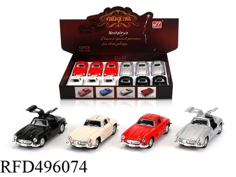 1:32 ALLOY RETURN FORCE SIMULATION CLASSIC CAR MERCEDES 12PCS