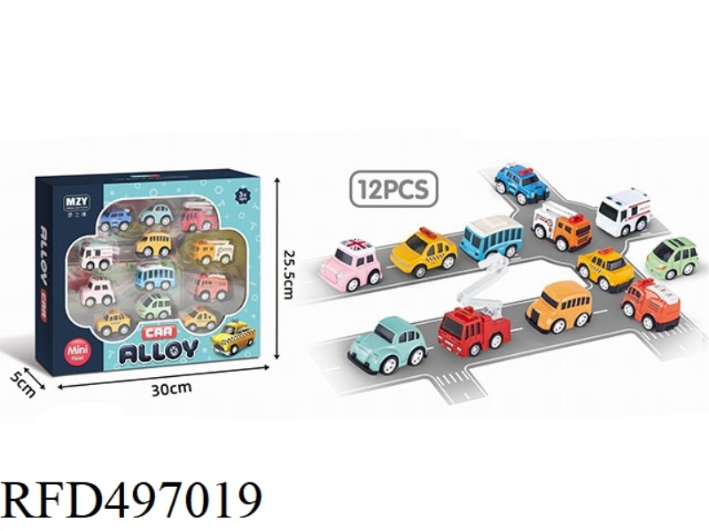 5 CM CARTOON CITY ALLOY CAR 12 ONLY