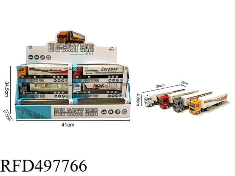 24PCS OF 1:72 ALLOY SLIDING CONTAINER TRUCK