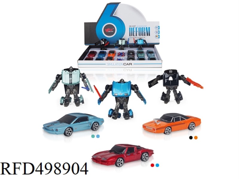 1:38 ALLOY DEFORMATION CAR (THREE MODELS AND EACH TWO-COLOR MIXED PACKAGE) (12 PIECES/BOX)