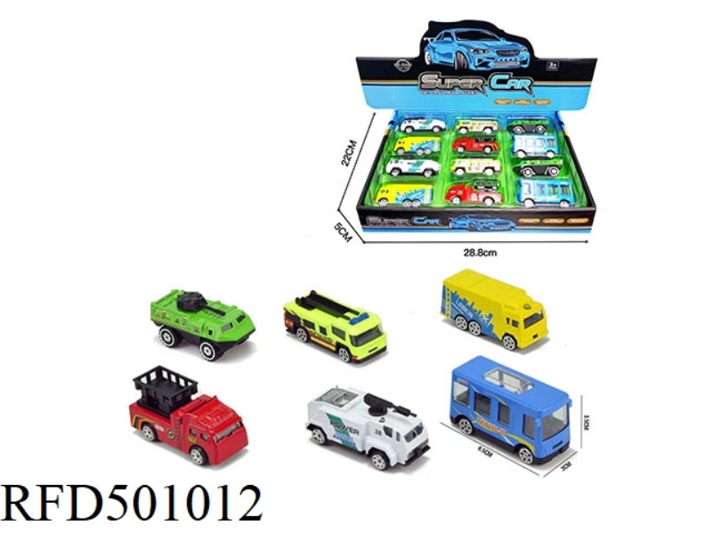 12 ONLY 1:64 ALLOY SLIDING CITY CAR (6 TYPES OF MIXED)