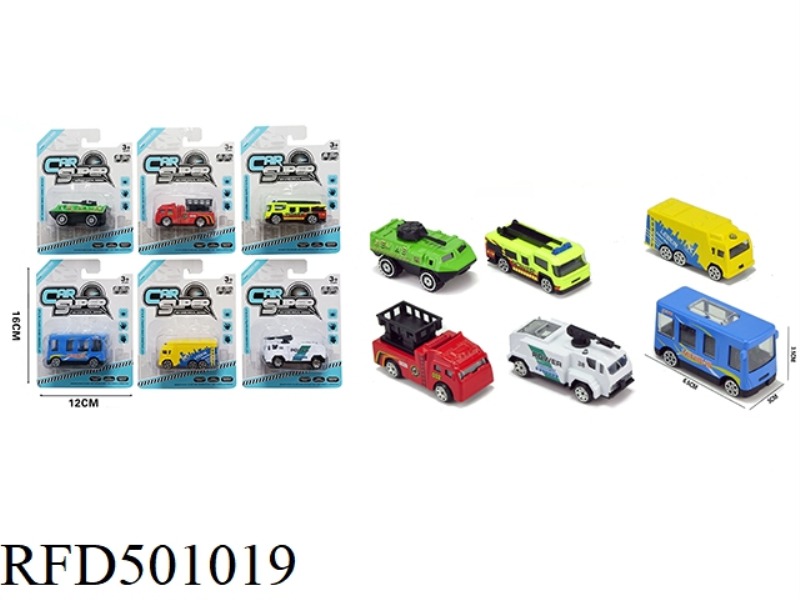 1:64 ALLOY SLIDING CITY SERIES (6 MIXED)