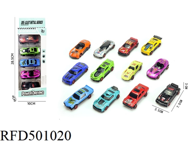 5 STRIP 1:64 ALLOY COOL SLIDING TROLLEY (12 TYPES OF MIXED)