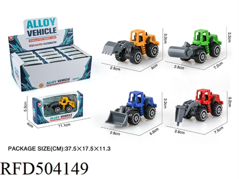 4 TYPES OF SLIDING ENGINEERING ALLOY CARS (24PCS)